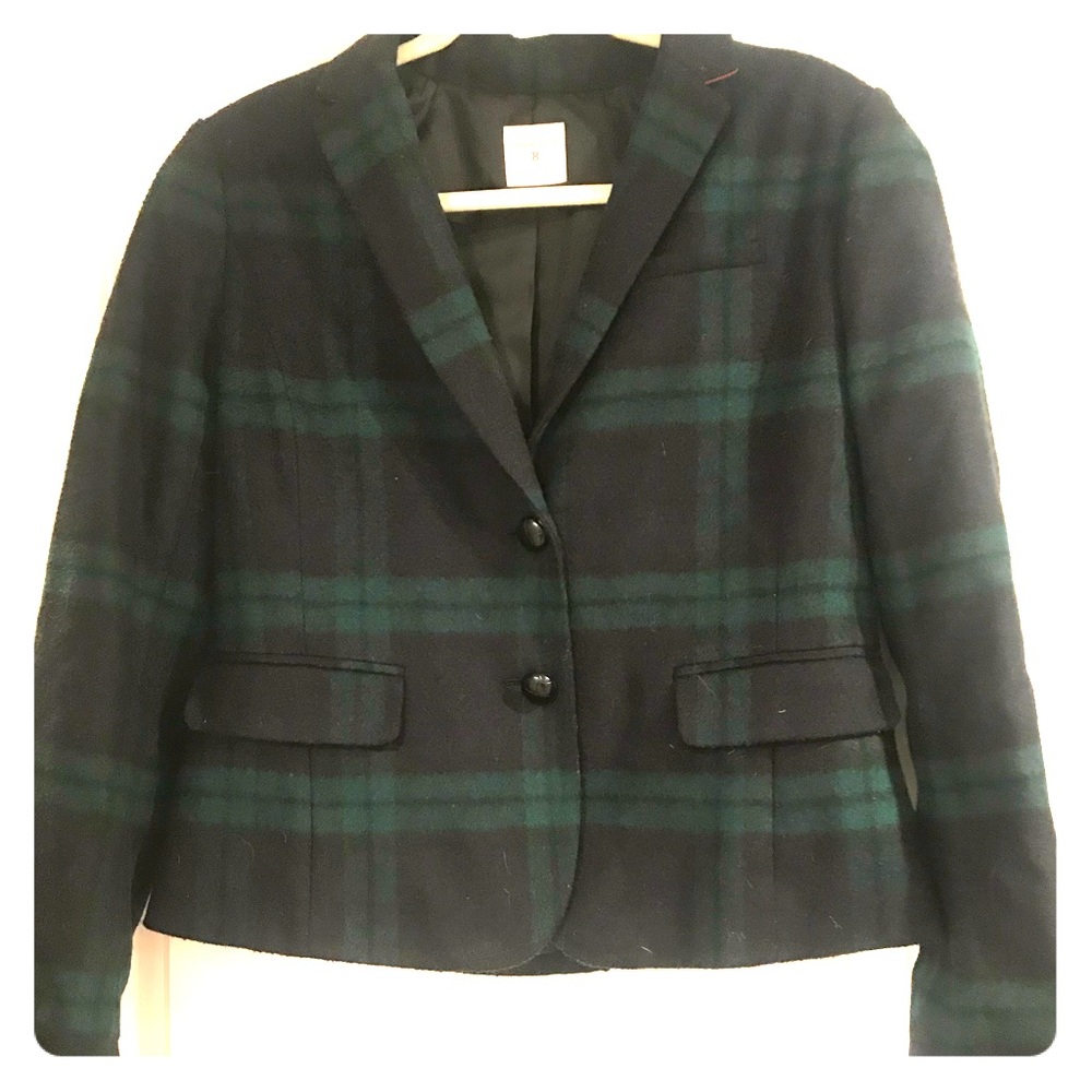 Gap black watch plaid blazer